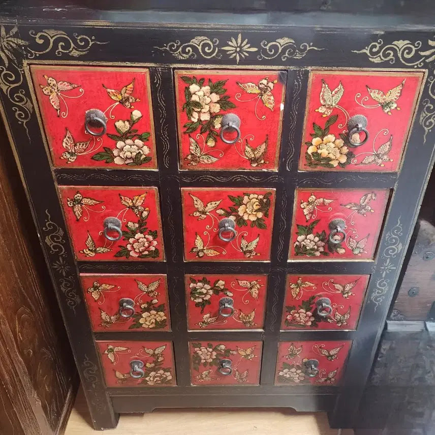 [BUNJANG] Vintage Butterfly Cabinet and Wooden Cabinet Set / 옛날 나비장