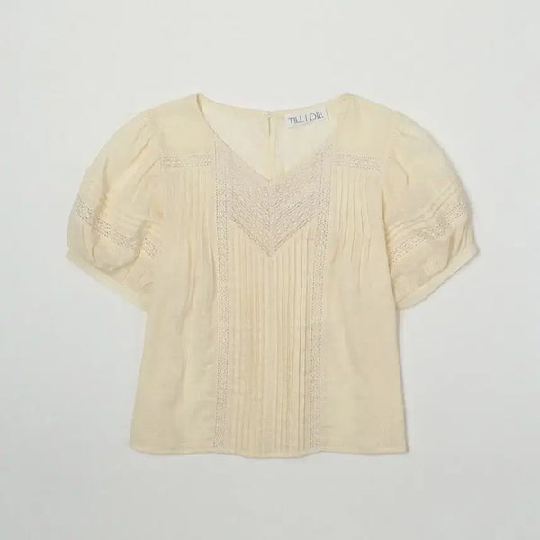 [BUNJANG] Tielida Lace Pintuck Blouse / 틸아이다이 레이스 핀턱 블라우스