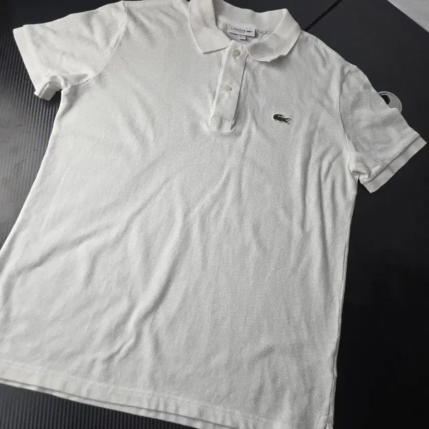 [BUNJANG] Lacoste White Short-Sleeve Polo Shirt / 라코스테 반팔 카라티 화이트