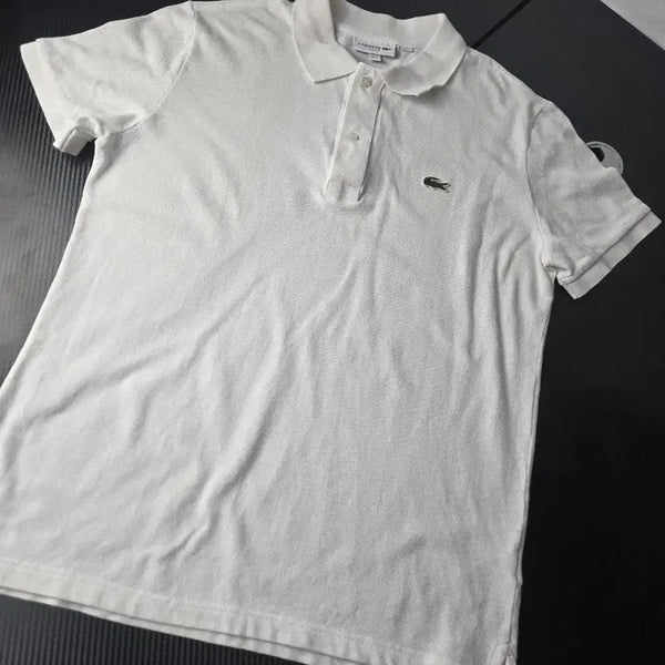 [BUNJANG] Lacoste White Short-Sleeve Polo Shirt / 라코스테 반팔 카라티 화이트