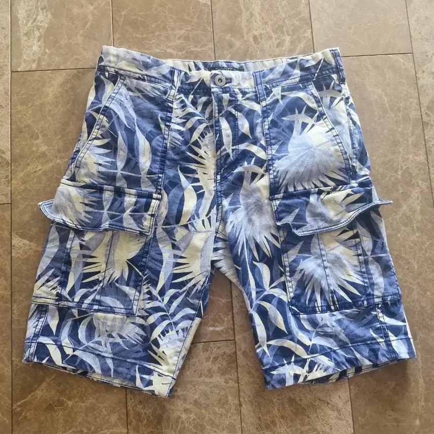 [BUNJANG] TOPTEN Tropical Pattern Cargo Shorts (Size 72) / 탑텐 트로피컬 패턴 카고 반바지 72