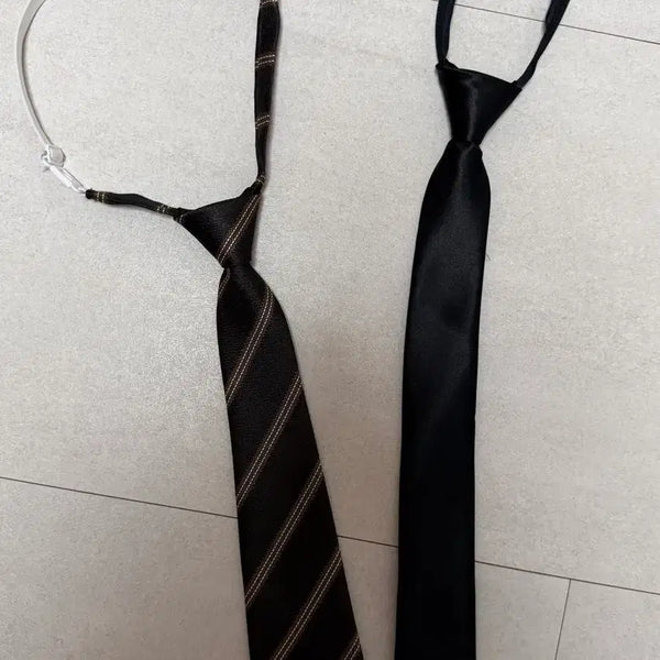 [BUNJANG] Check Necktie Solid Color Necktie Set / 넥타이 교복 체크넥타이 단색네타이 브라운 갈색