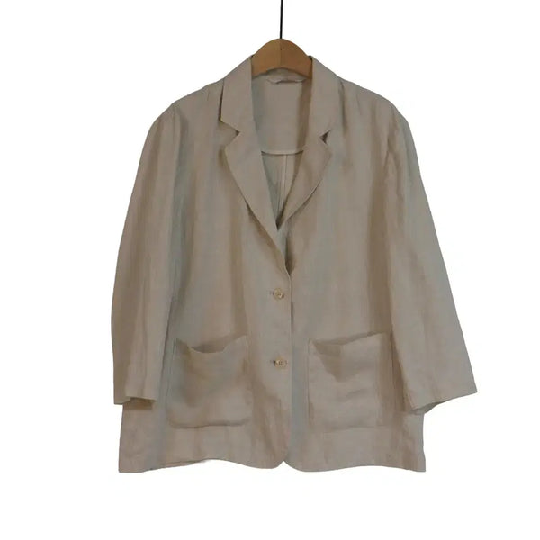 [BUNJANG] UNIT Linen Jacket Beige M / UNIT 마100 자켓 M 베이지 린넨 자켓