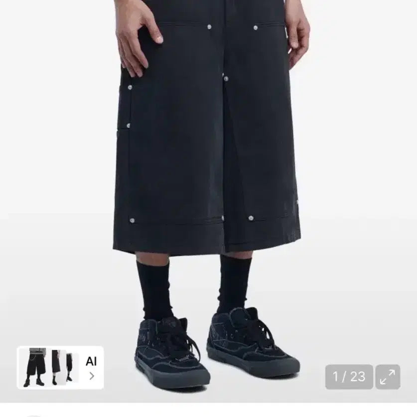 [BUNJANG] Nomannual C.D.L Bermuda Pants - Washed Black / 노매뉴얼 C.D.L 버뮤다 팬츠 -WASHED BLACK