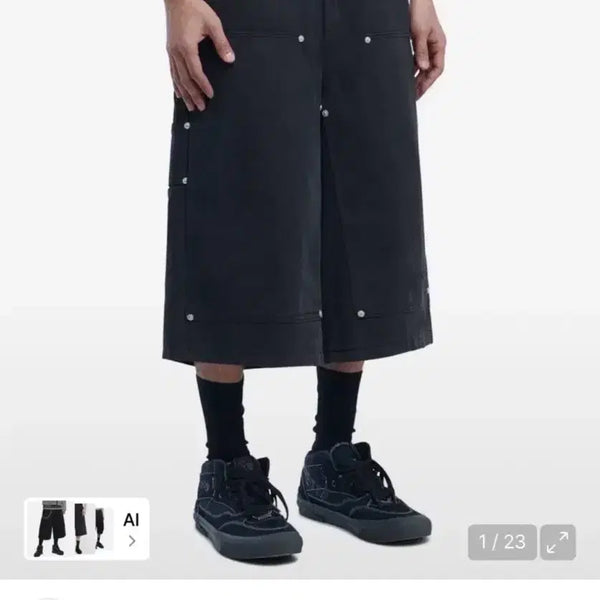 [BUNJANG] Nomannual C.D.L Bermuda Pants - Washed Black / 노매뉴얼 C.D.L 버뮤다 팬츠 -WASHED BLACK