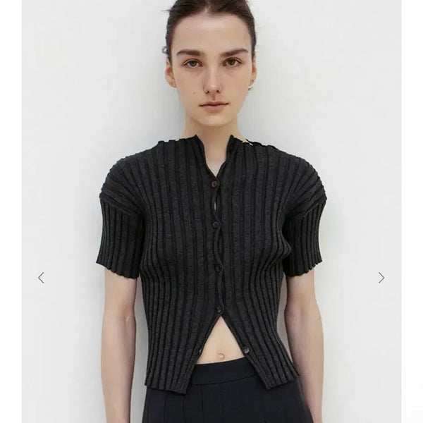 [BUNJANG] LE17SEPTEMBER Charcoal Short Sleeve Knit / LE17SEPTEMBER 반팔 니트 차콜