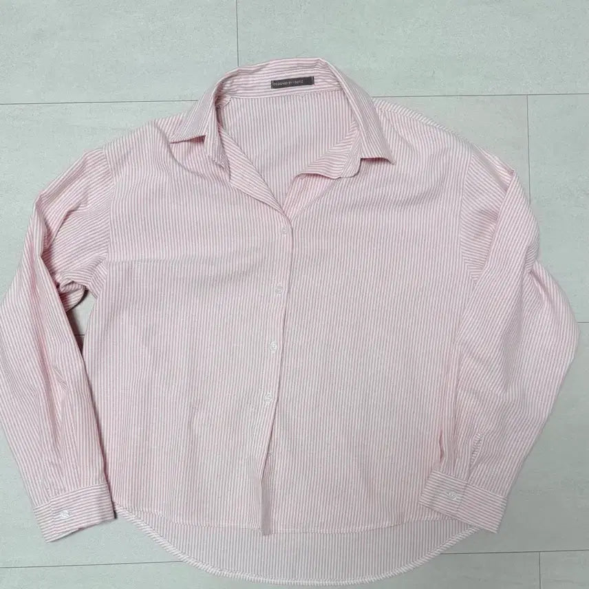 [BUNJANG] Pink Stripe Shirt / 핑크 셔츠 분홍 스트라이프