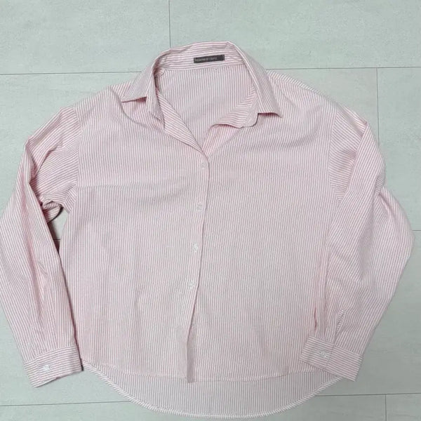 [BUNJANG] Pink Stripe Shirt / 핑크 셔츠 분홍 스트라이프