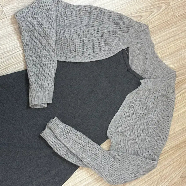 [BUNJANG] Sleeveless Long Dress Bolero Knit Cardigan Set / 나시 롱 원피스 볼레로 니트 가디건 세트 미시룩 여행룩