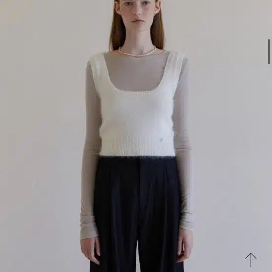 [BUNJANG] ODS Racoon Angora Bustier (Gray/White) / 오디에스 라쿤 앙고라 뷔스티에(그레이/화이트)
