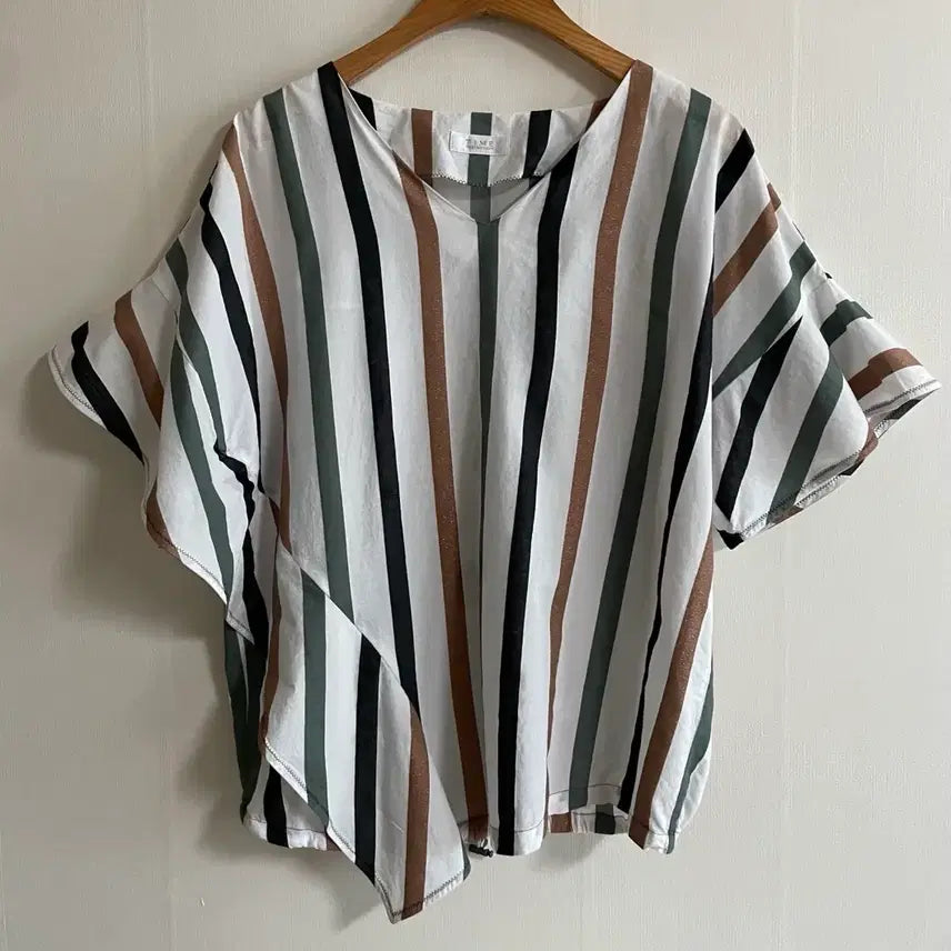 [BUNJANG] Time Stripe String Blouse / 타임 스트라이프 스트링 블라우스