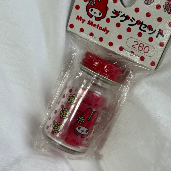 [BUNJANG] My Melody Glass Jar Set with Eraser / 마이멜로디 유리병 세트