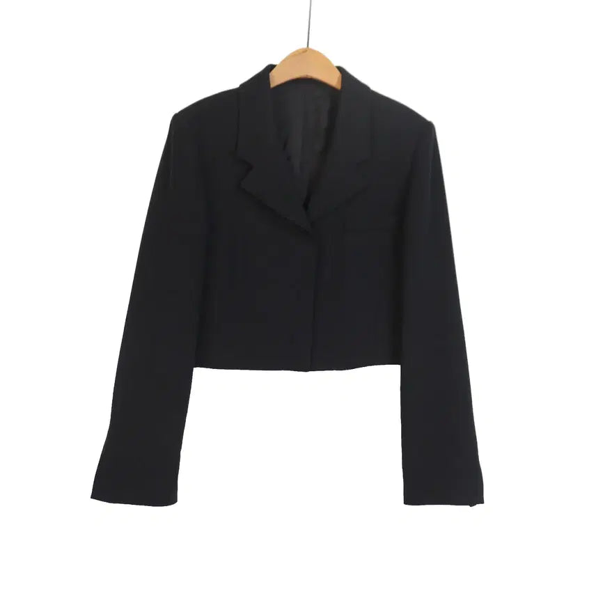 [BUNJANG] FRONT ROW Black Cropped Jacket (Size S) / FRONT ROW 크롭 자켓 S 블랙 숏 자켓