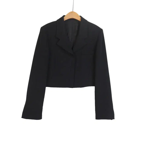 [BUNJANG] FRONT ROW Black Cropped Jacket (Size S) / FRONT ROW 크롭 자켓 S 블랙 숏 자켓