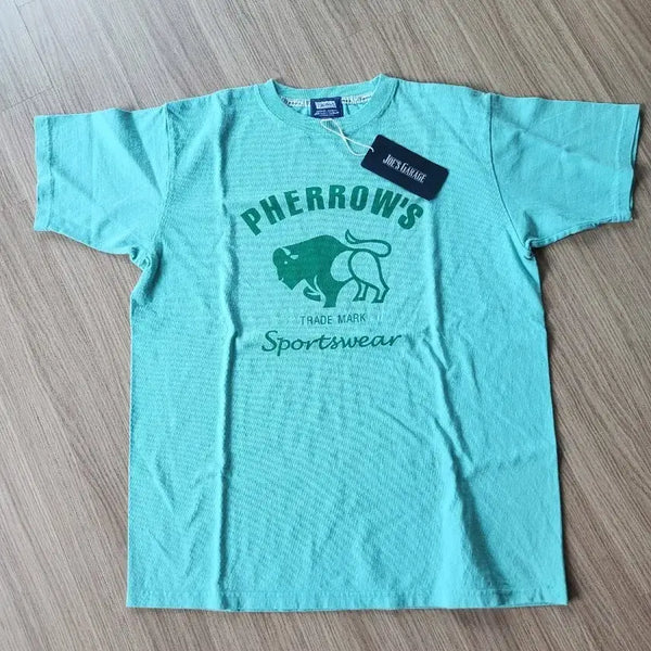 [BUNJANG] Farrow's Bison Print Short Sleeve T-Shirt Green / 새상품 페로우즈  반팔 티셔츠 그린