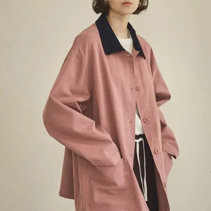 [BUNJANG] Banwon Atelier O3737 Peach Work Jacket - Indie Pink / 반원아틀리에 O3737 피치 워크 재킷_Indie pink