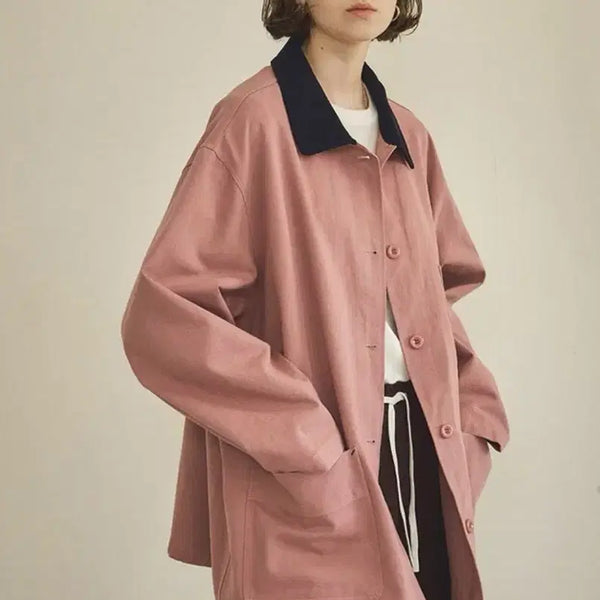[BUNJANG] Banwon Atelier O3737 Peach Work Jacket - Indie Pink / 반원아틀리에 O3737 피치 워크 재킷_Indie pink