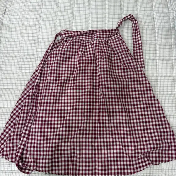 [BUNJANG] Kamie Vintage Suzko Wine Check Pattern Skirt / 코코모리/카메빈티지/스즈코 / 와인체크무늬 스커트