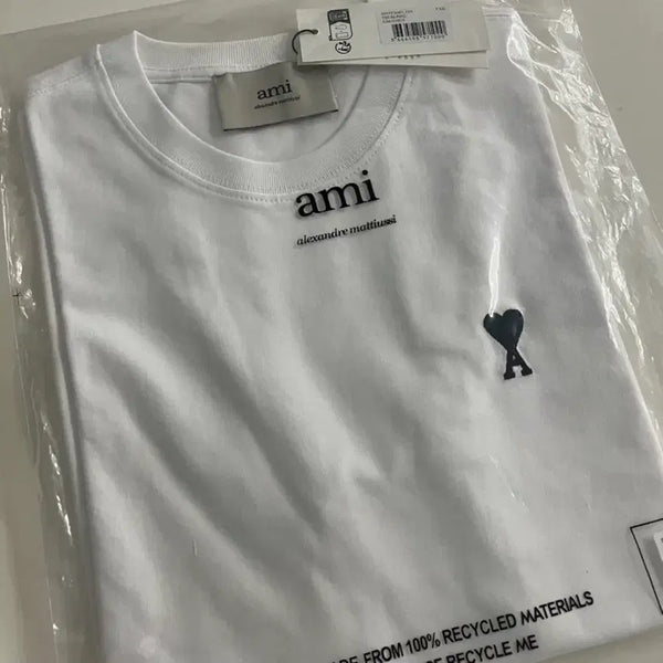 [BUNJANG] AMI Alexandre Mattiussi Logo Short-Sleeve T-Shirt White XS / (배송비포함가격)아미 알렉산드르 마티우시 로고 반팔 티셔츠 화이트 xs