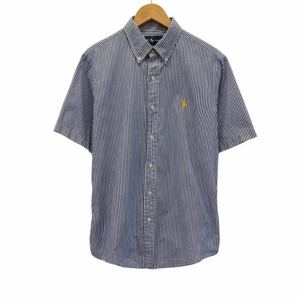 [BUNJANG] Polo Ralph Lauren Striped Short Sleeve Shirt Navy & White (M) / 폴로 랄프로렌 줄무늬 반팔 셔츠 네이비&화이트 (M)