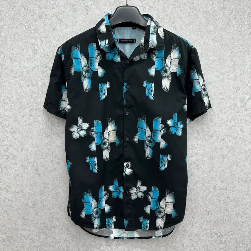 [BUNJANG] Tommy Hilfiger Men's Hawaiian Short Sleeve Shirt Size M / 95 타미힐피거 남자 하와이안 반팔 셔츠