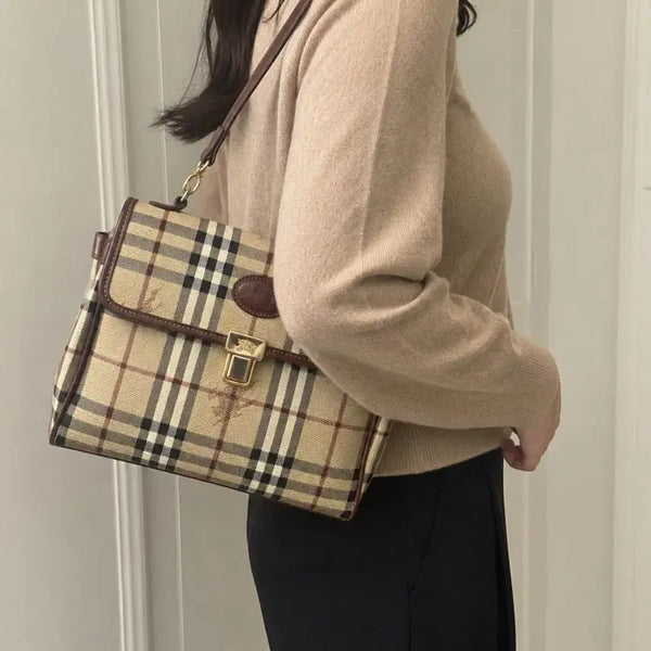 [BUNJANG] Burberry Nova Check Vintage Tote Shoulder Bag / 버버리 노바체크 빈티지 토트겸 숄더백