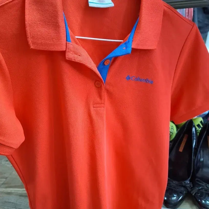 [BUNJANG] Columbia Orange Short-Sleeve Polo Shirt (M) / 컬럼비아 오렌지색 카라티M