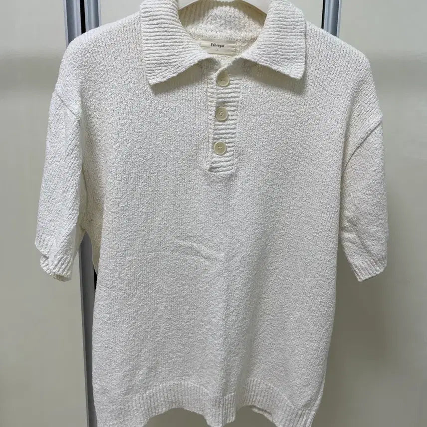 [BUNJANG] FABREGAT Terry Collar Half Knit (Cream) / 파브레가(FABREGAT) 테리 카라 하프 니트 (크림)