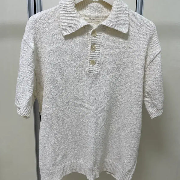 [BUNJANG] FABREGAT Terry Collar Half Knit (Cream) / 파브레가(FABREGAT) 테리 카라 하프 니트 (크림)