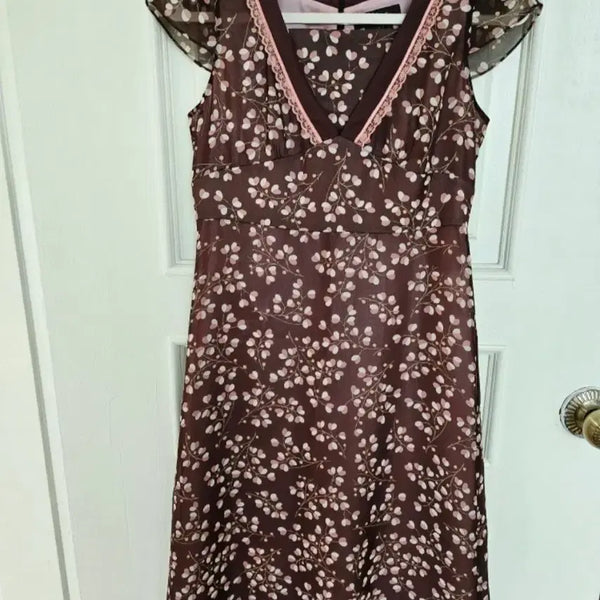 [BUNJANG] OZOC Floral Chiffon Dress / 오조크 플로럴 쉬폰 원피스