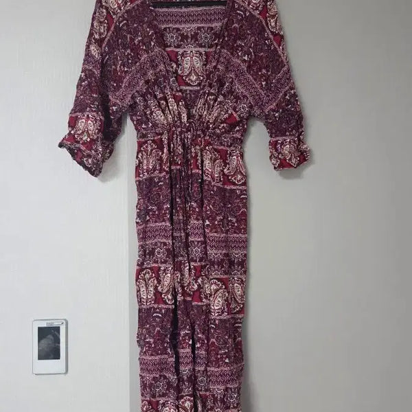 [BUNJANG] Bohemian Pattern Robe Long Cardigan / 휴양지룩 보헤미안 패턴 로브 롱 가디건
