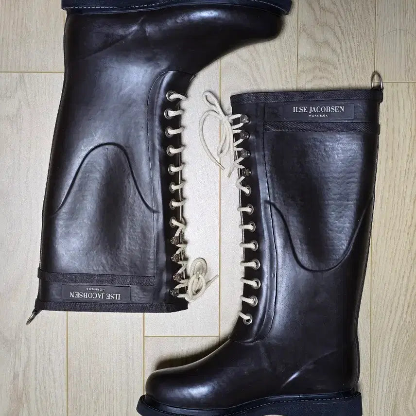 [BUNJANG] Ilse Jacobsen Long Rubber Lace-up Rain Boots Size 36 / 일세야콥센 롱 러버 레이스업 레인부츠 36