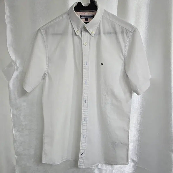 [BUNJANG] Tommy Hilfiger Short Sleeve Shirt White / 타미힐피거 반팔 셔츠 화이트 (2237)