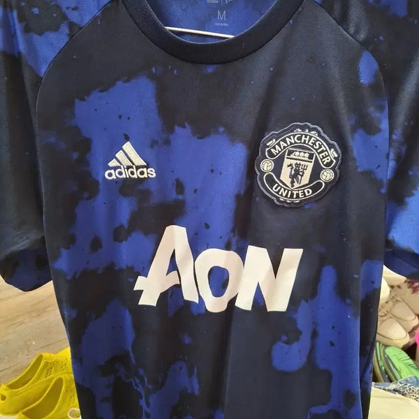 [BUNJANG] Manchester United Adidas 22-23 Training Top Jersey - Blue/Black Pattern - Size M / 맨체스터 유나이티드 아디다스. 유니폼 M사이즈