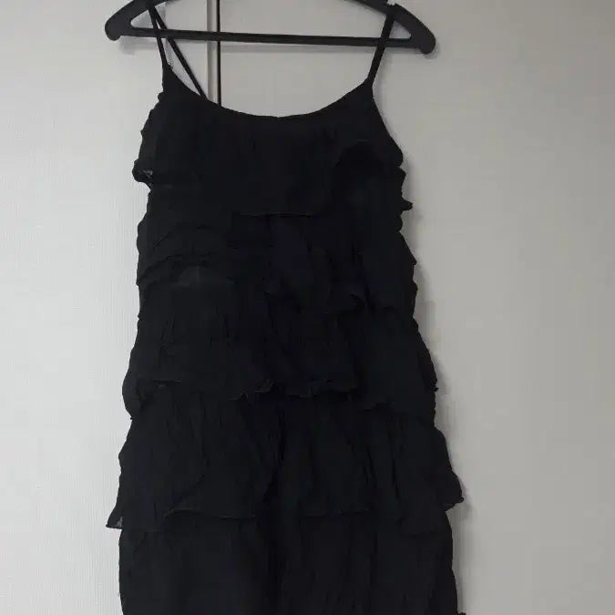 [BUNJANG] Black Frill Tiered Dress / 블랙 프릴 캉캉 원피스