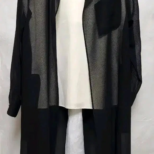 [BUNJANG] Cardigan Long Coat / 시스룩 가디건형 롱코트 55