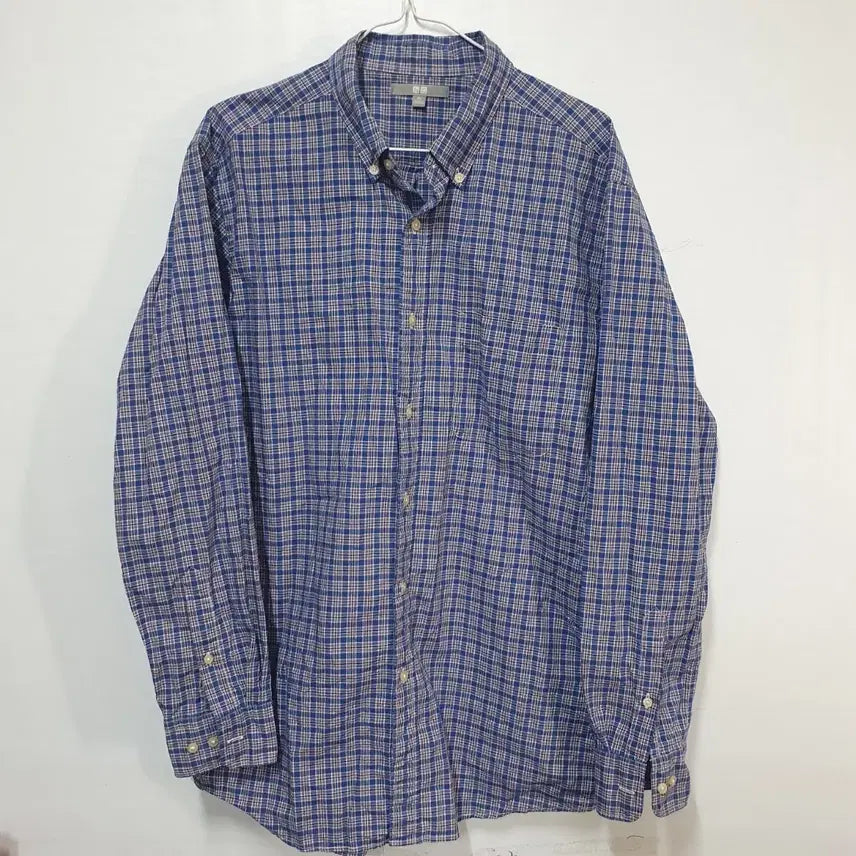 [BUNJANG] Uniqlo Checked Shirt Blue / 유니클로 체크 남방 블루