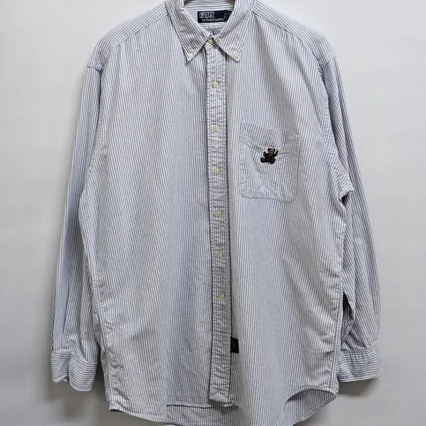 [BUNJANG] Polo Ralph Lauren 90's Sit Down Bear Oxford Shirt L / 폴로랄프로렌 90's 싯다운 베어 옥스포드 셔츠 L