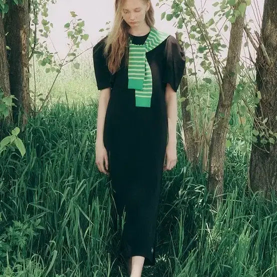 [BUNJANG] Osecon Women's Puff Sleeve Long Dress / 오즈세컨 원피스