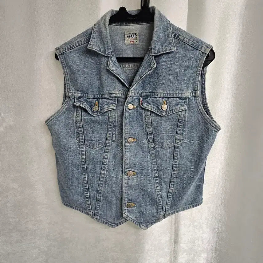 [BUNJANG] Levi's Women's Denim Vest Light Wash / 리바이스 여성 청조끼 연청 (2238)