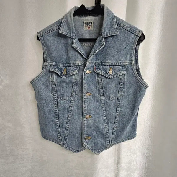 [BUNJANG] Levi's Women's Denim Vest Light Wash / 리바이스 여성 청조끼 연청 (2238)
