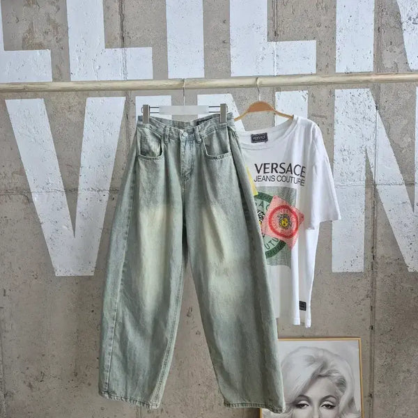 [BUNJANG] S-BIN Wide Leg Denim Pants (Size S) / 행시)S-BIN 통와이드팬츠(PT1