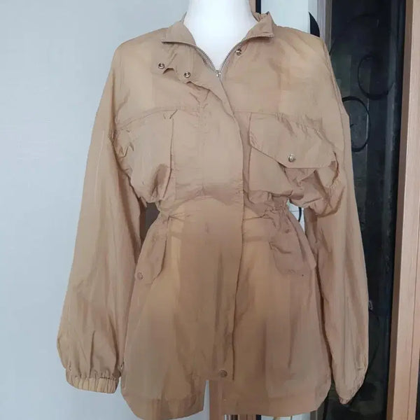 [BUNJANG] Beige String Windbreaker Jacket / 여름용 베이지색 스트링바람막이