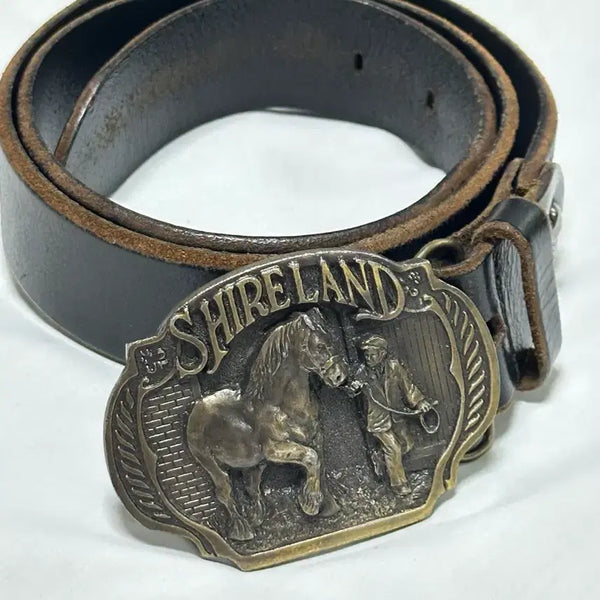 [BUNJANG] Vintage Shireland Horse Buckle Leather Belt / 빈티지 Shireland 말 버클 벨트