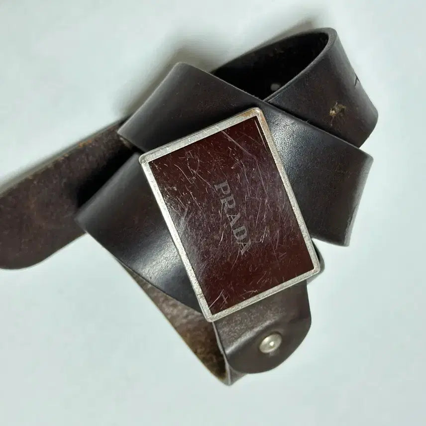 [BUNJANG] PRADA Brown Leather Belt / PRADA 브라운 가죽 벨트