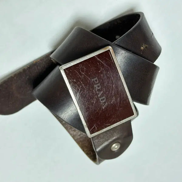 [BUNJANG] PRADA Brown Leather Belt / PRADA 브라운 가죽 벨트