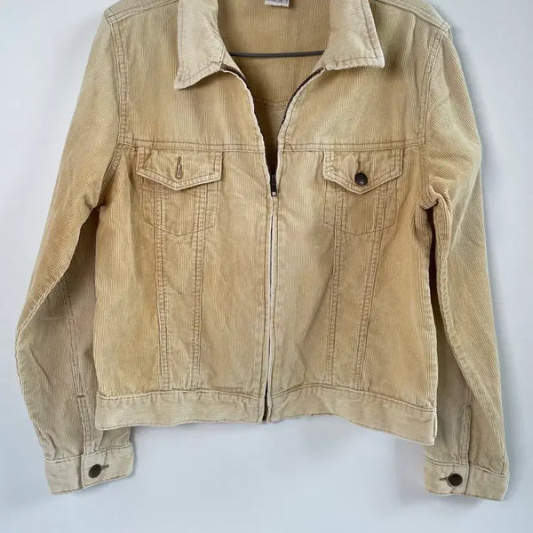 [BUNJANG] Target Corduroy Zip-Up Jacket Creamy Butter Sand Beige Women's Size 66-77 / 호주구입 타겟 코듀로이 골덴 집업 자켓 66-77