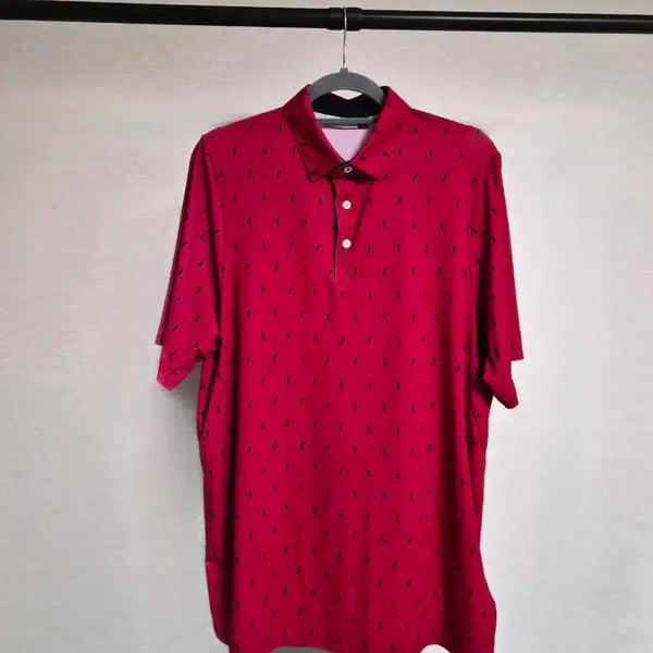 [BUNJANG] KJUS Red Pattern Golf Polo Shirt Size 105 / KJUS 큐스 명품 골프웨어 105 레드 패턴 카라티