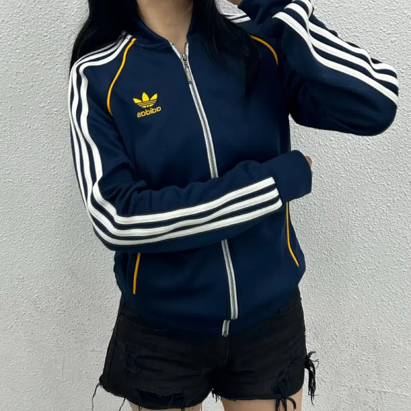 [BUNJANG] Adidas SST Navy Track Top Yellow Detail / 아디다스 sst 옐로우포인트 네이비 트랙탑 90