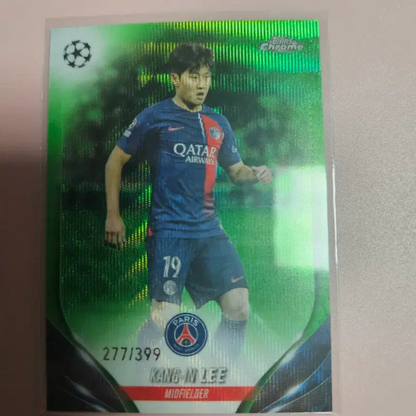 [BUNJANG] Lee Kang-in 2023 Topps Chrome Green Refractor Limited Edition (399) / 이강인 399장 한정  2023 탑스크롬 그린 리플렉터